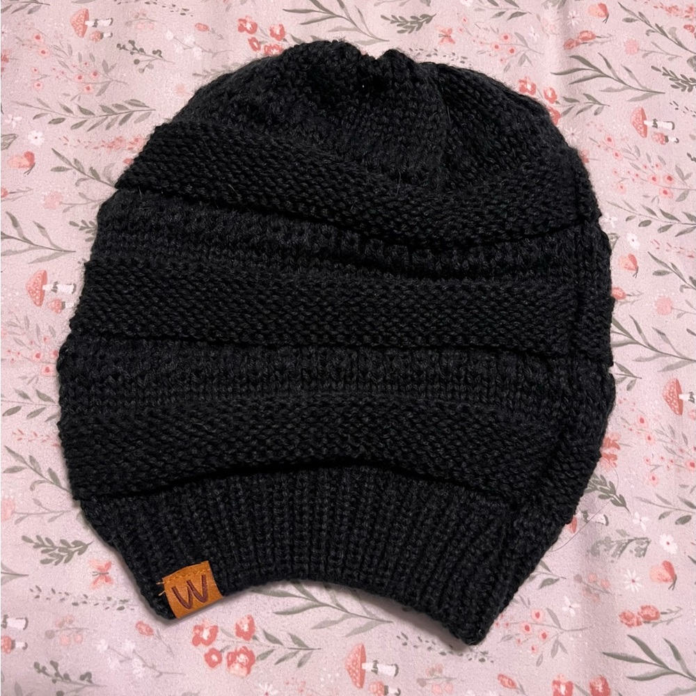 Stylish Black Knit Beanie for Women